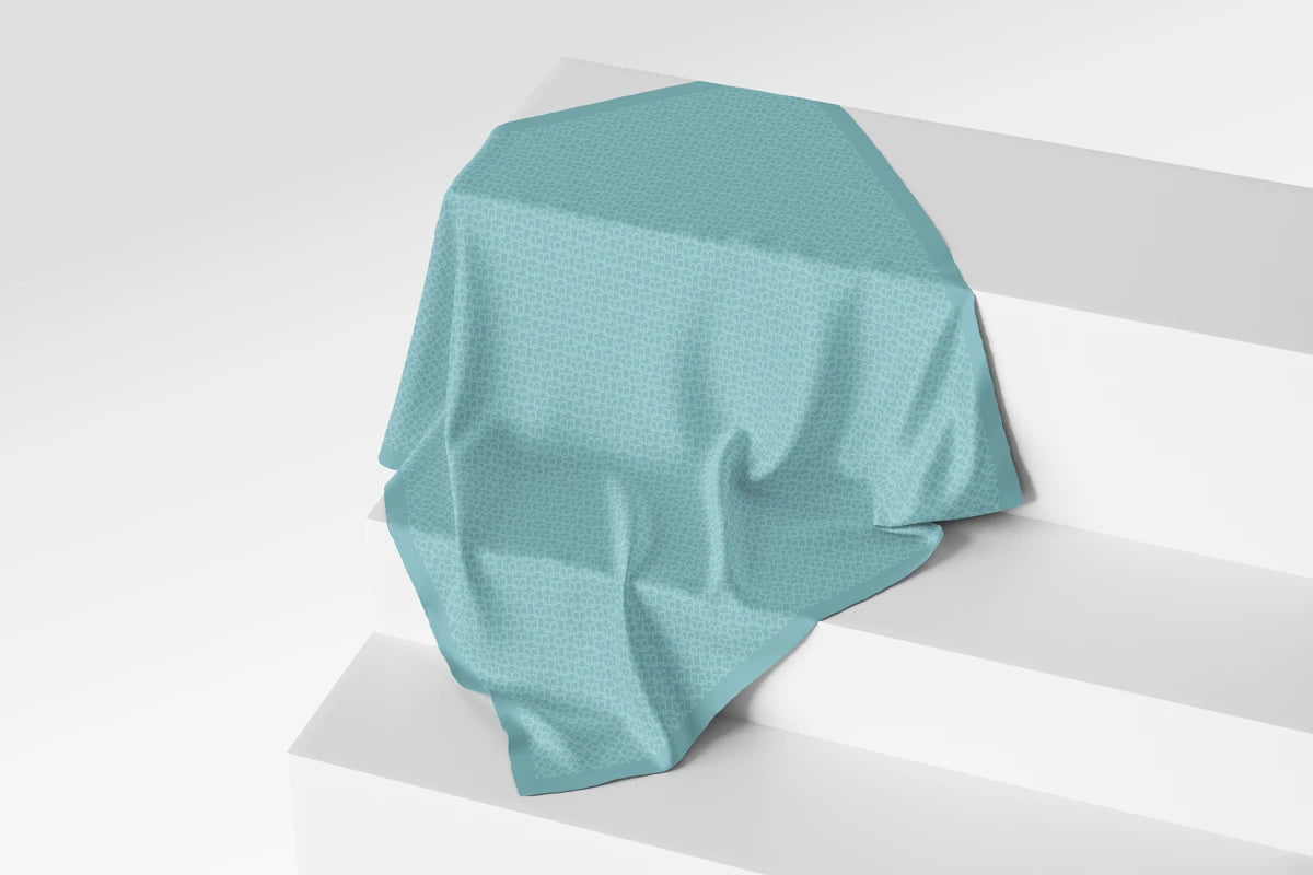 Signature Monogram Scarf - Turqoise