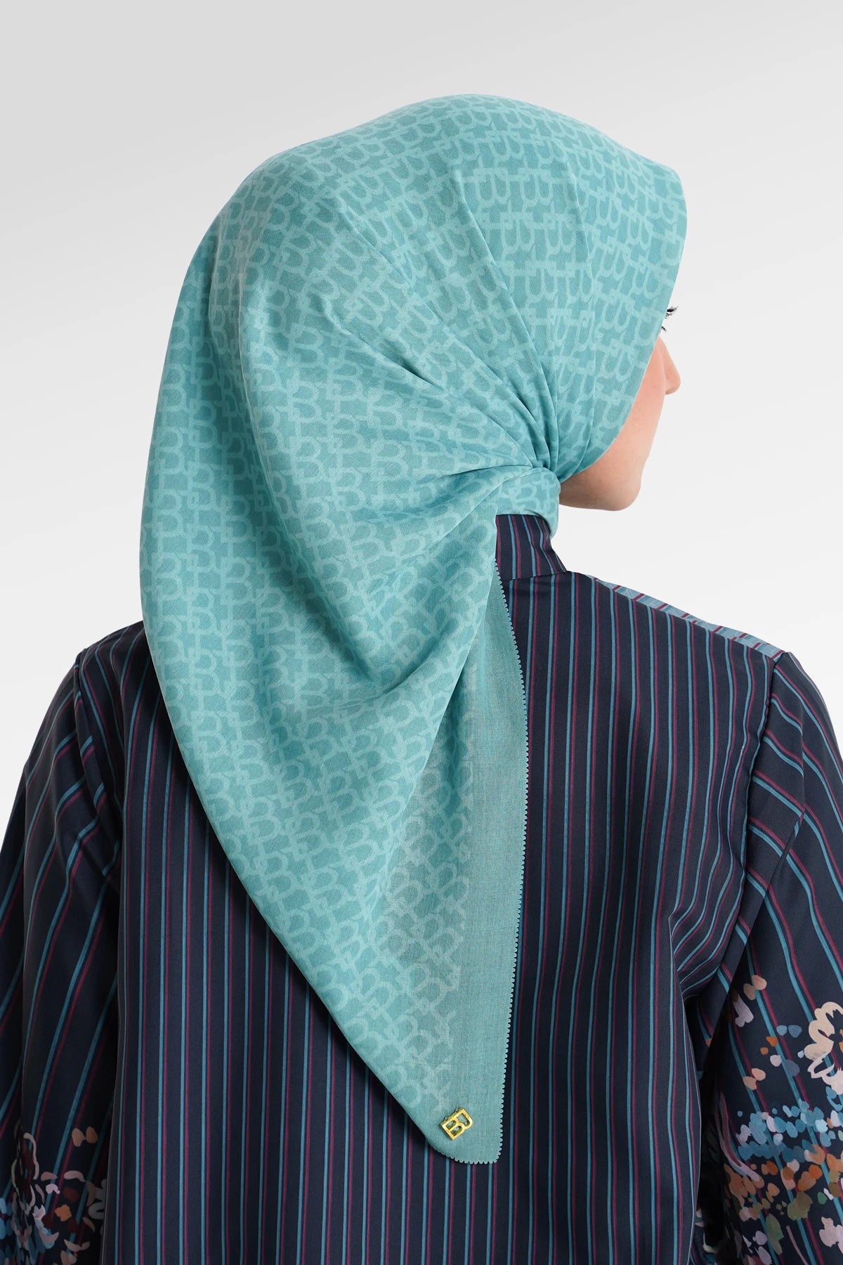 Signature Monogram Scarf - Turqoise