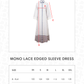 Mono Lace Edged Sleeve Dress - Timeless Blue