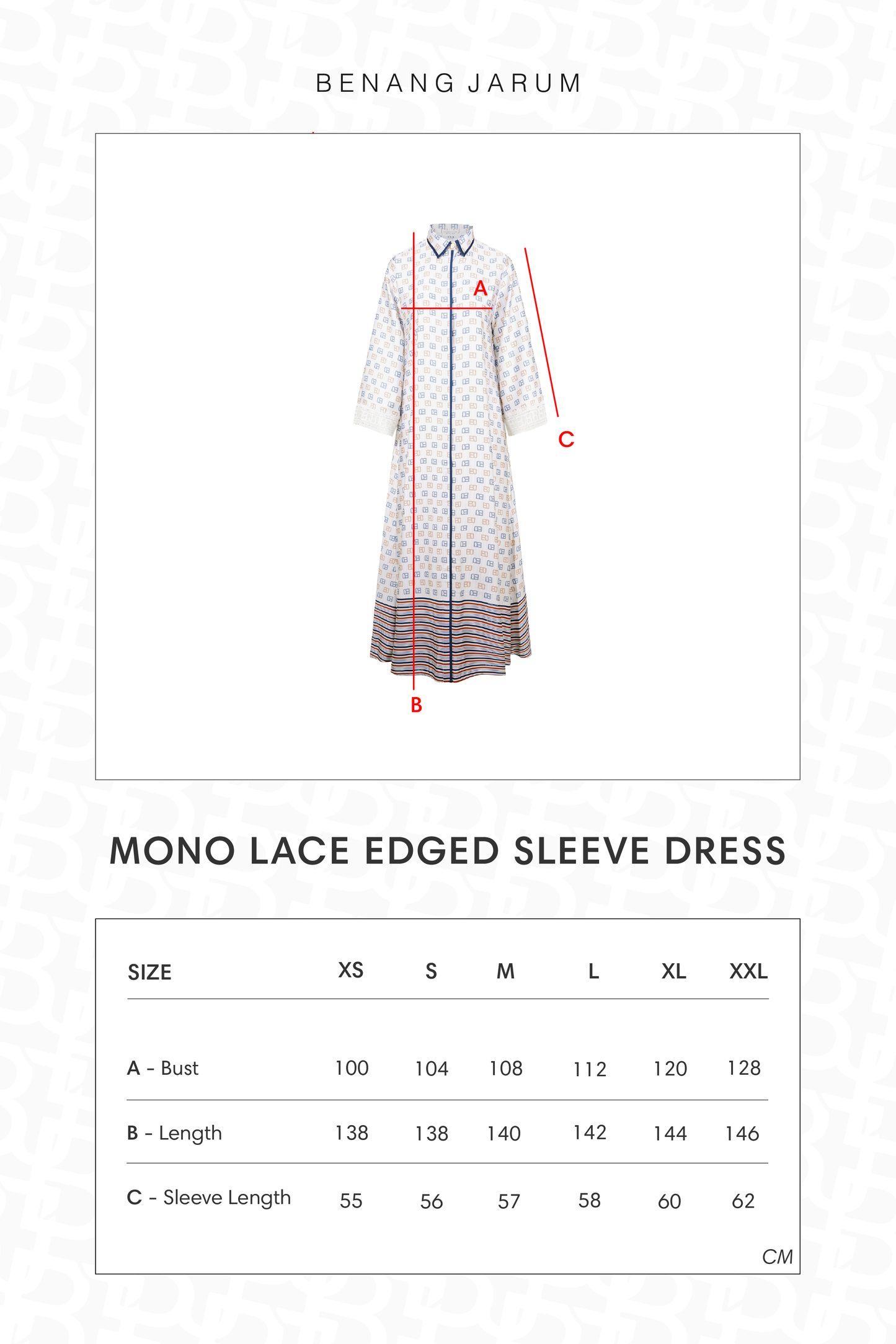Mono Lace Edged Sleeve Dress - Timeless Blue