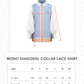 Mono Diagonal Collar Lace Shirt - Yuzu