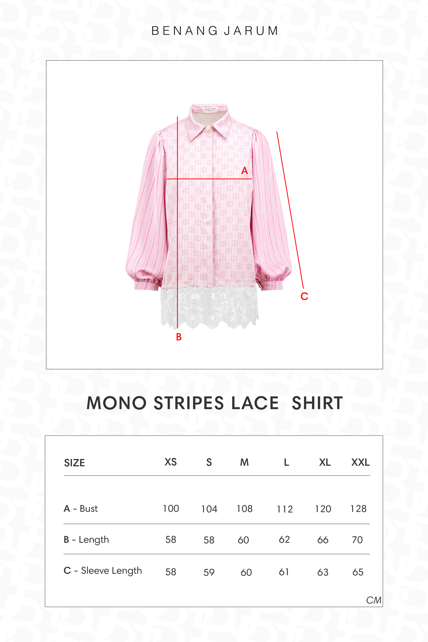 Mono Stripes Lace Shirt - Sorbet