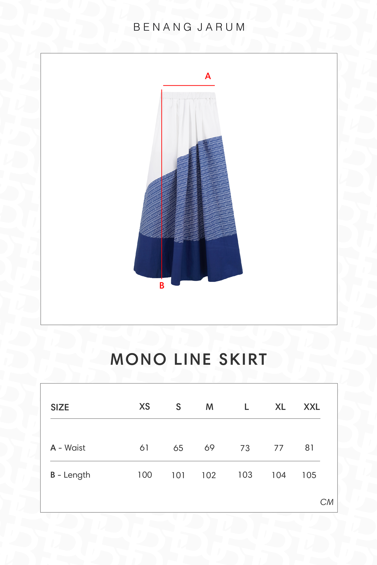 Mono Line Skirt - Timeless Blue