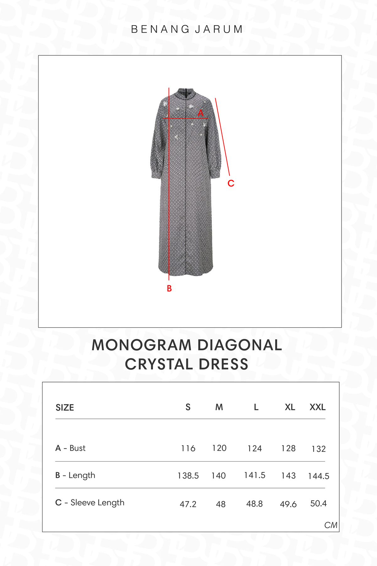 Monogram Diagonal Crystal Dress - Black and White