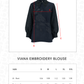 Viana Embroidery Blouse - Black