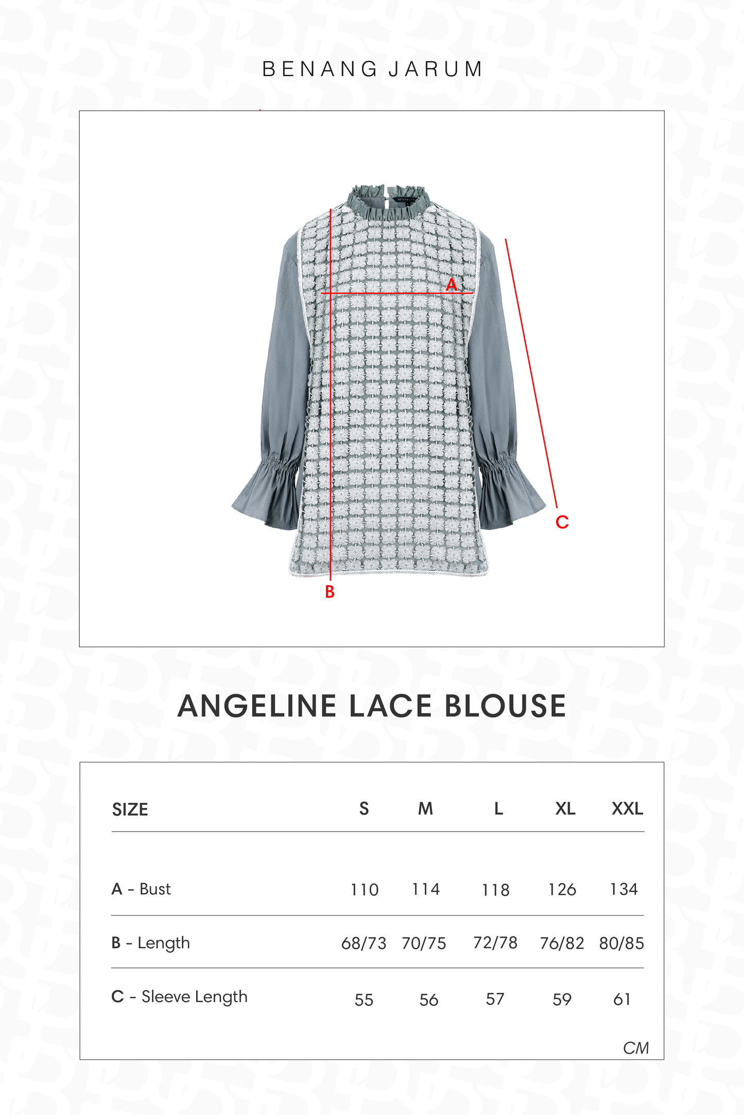 Angeline Lace Blouse - Grey