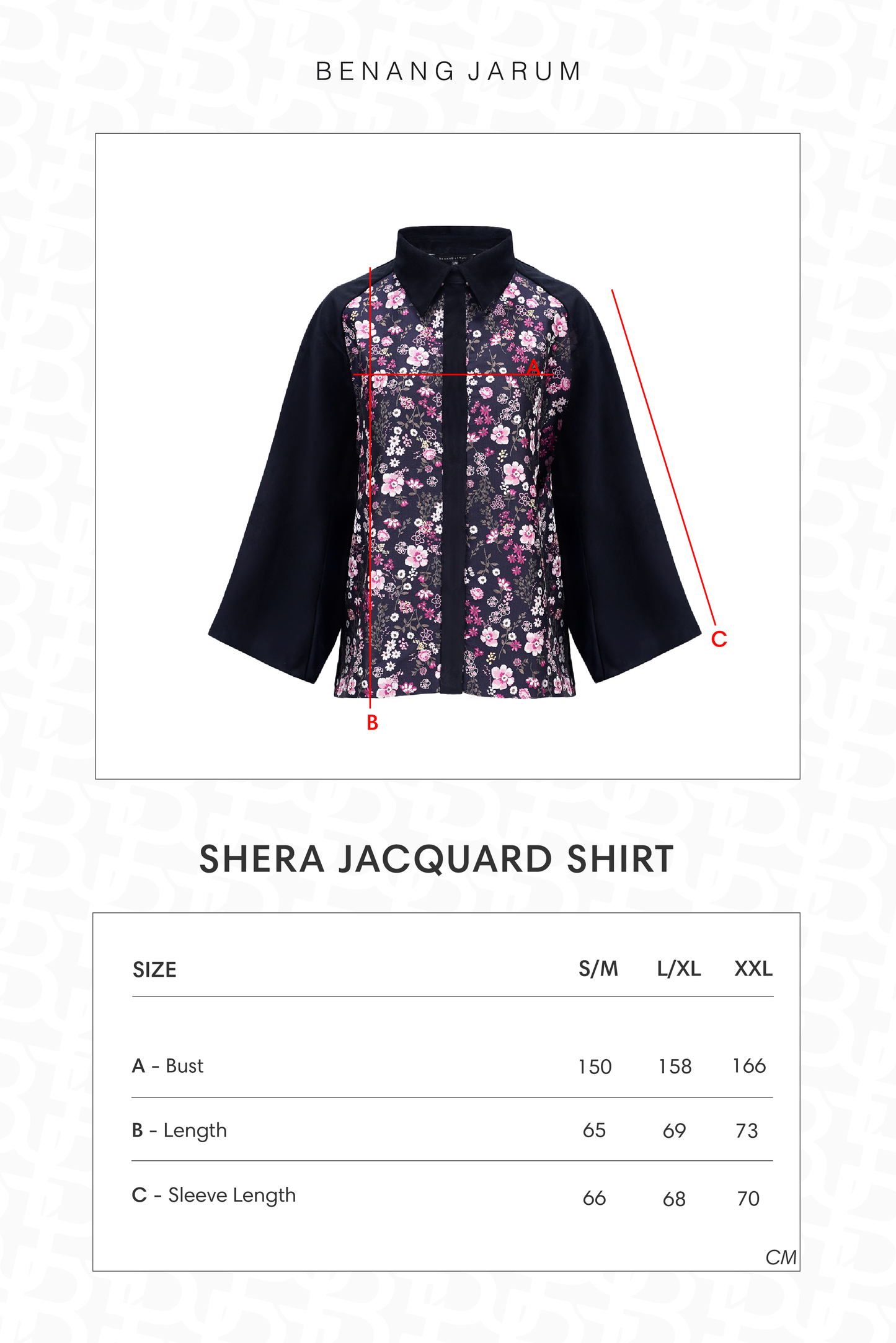 Shera Jacquard Shirt - Midnight Bloom