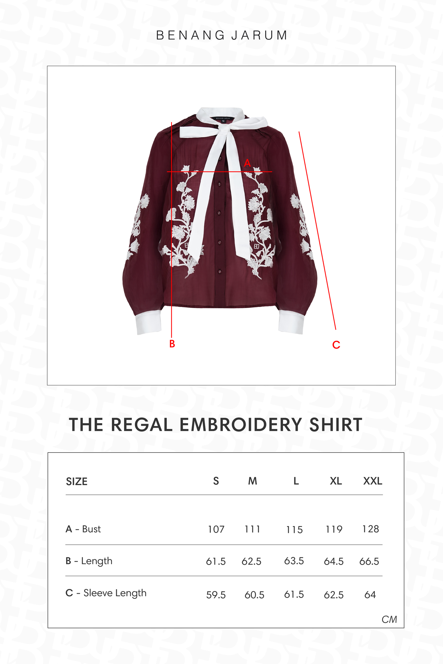 The Regal Embroidery Shirt - Burgundy
