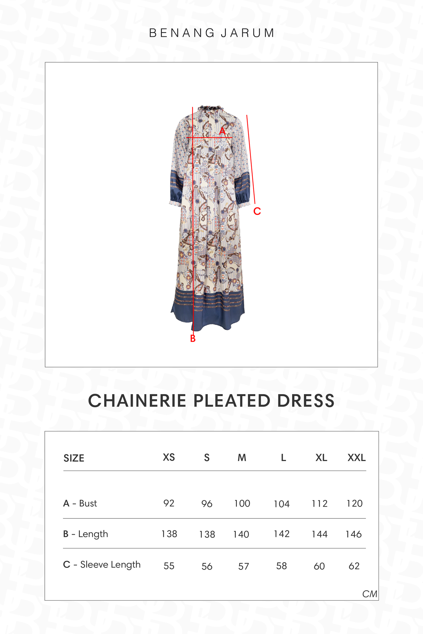Chainerie Pleated Dress - Azurite