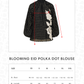 Blooming Eid Polka Dot Blouse - Black Iris