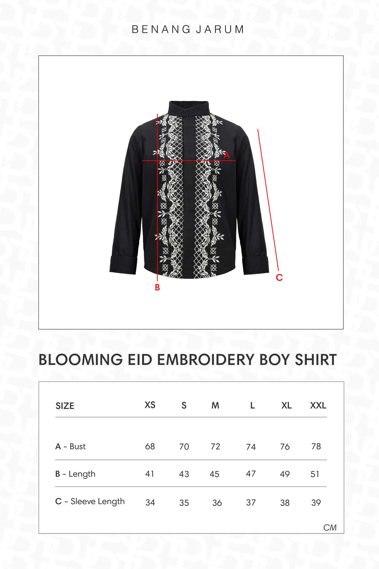 Blooming Eid Embroidery Boy Shirt - Black