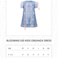 Blooming Eid Kids Organza Dress - Blue Bell