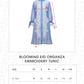 Blooming Eid Organza Embroidery Tunic - Blue Bell