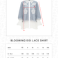 Blooming Eid Lace Shirt - Blue Bell