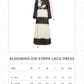 Blooming Eid Stripe Lace Dress - Black Iris