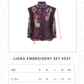 Liora Embroidery Set Vest - Purple