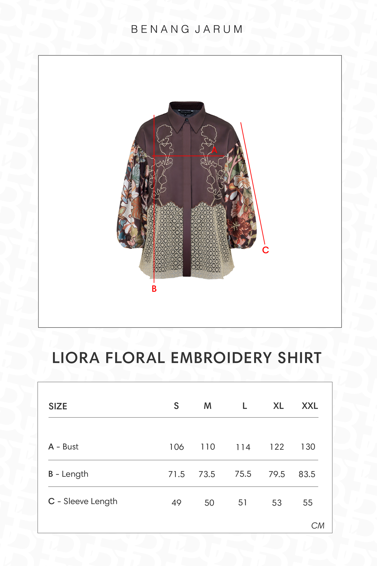Liora Floral Embroidery Shirt - Brown