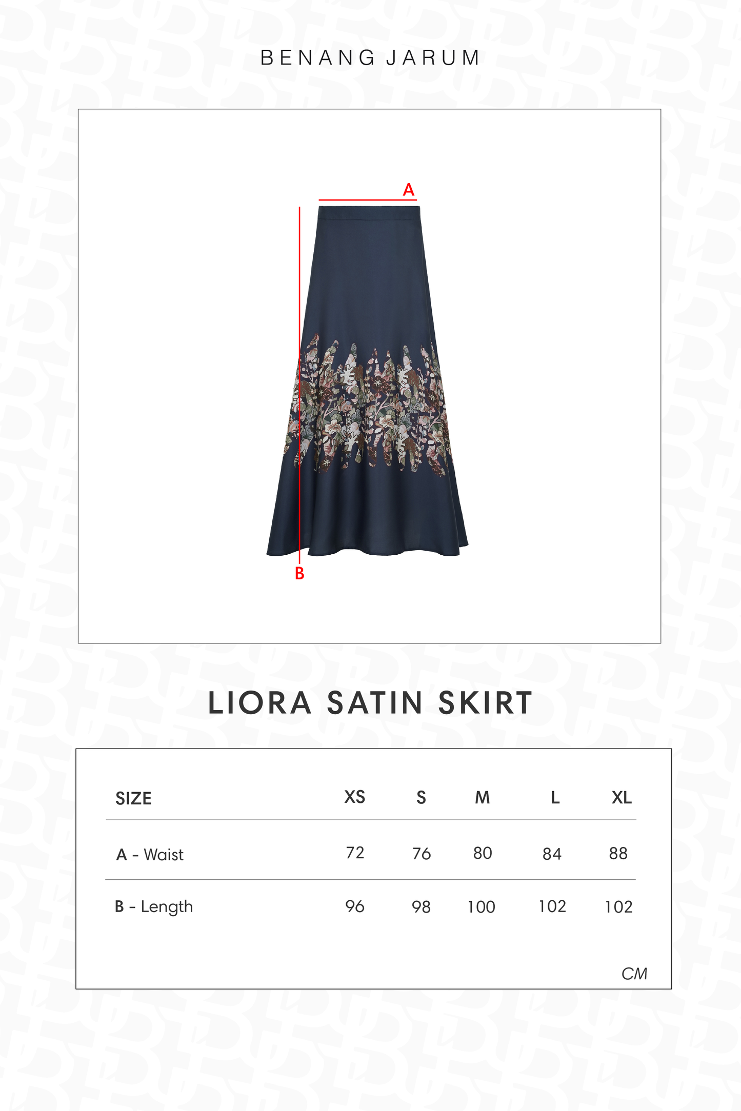 Liora Satin Skirt - Navy