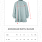 Monogram Ruffle Blouse - Zellige