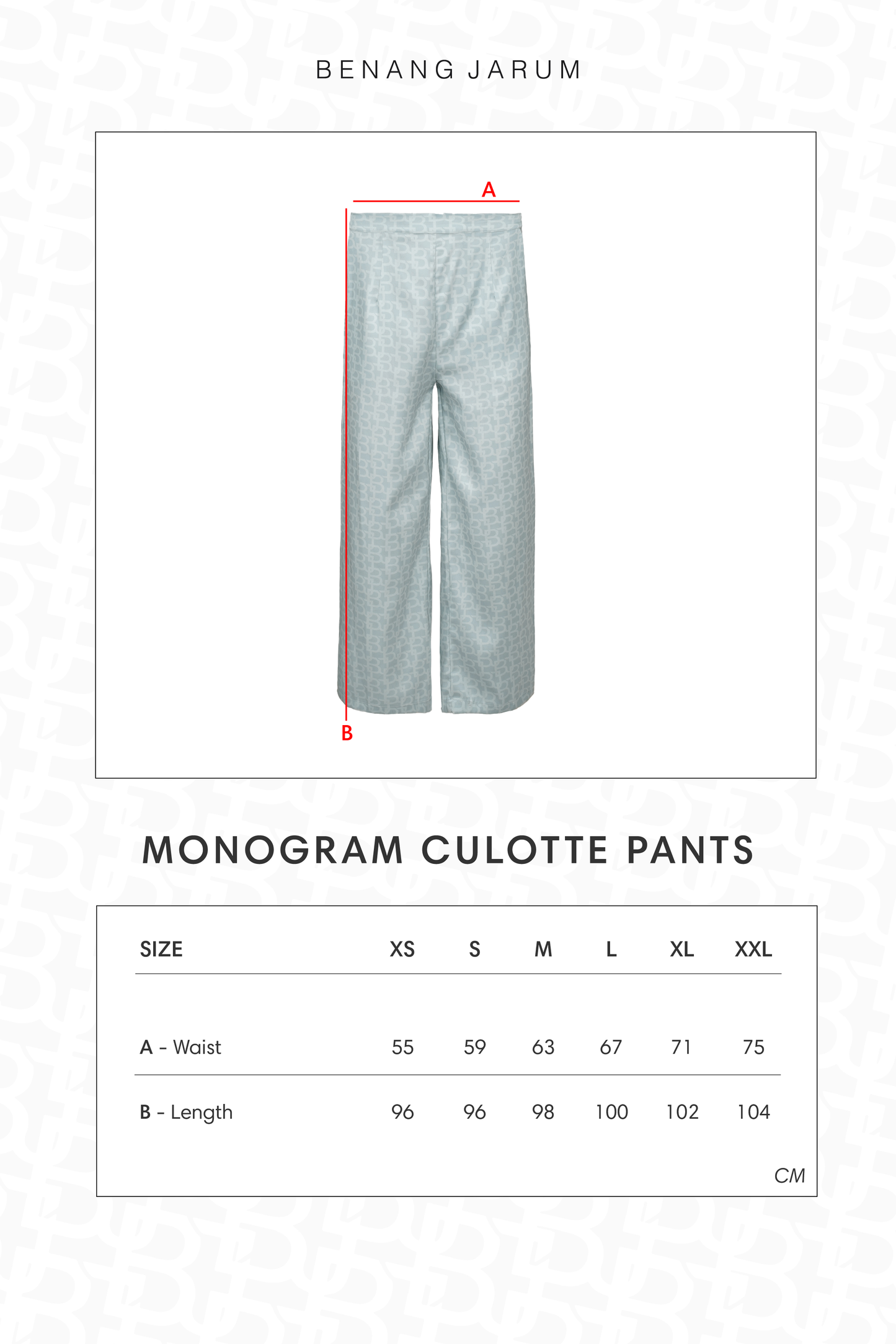 Monogram Culotte Pants - Zellige