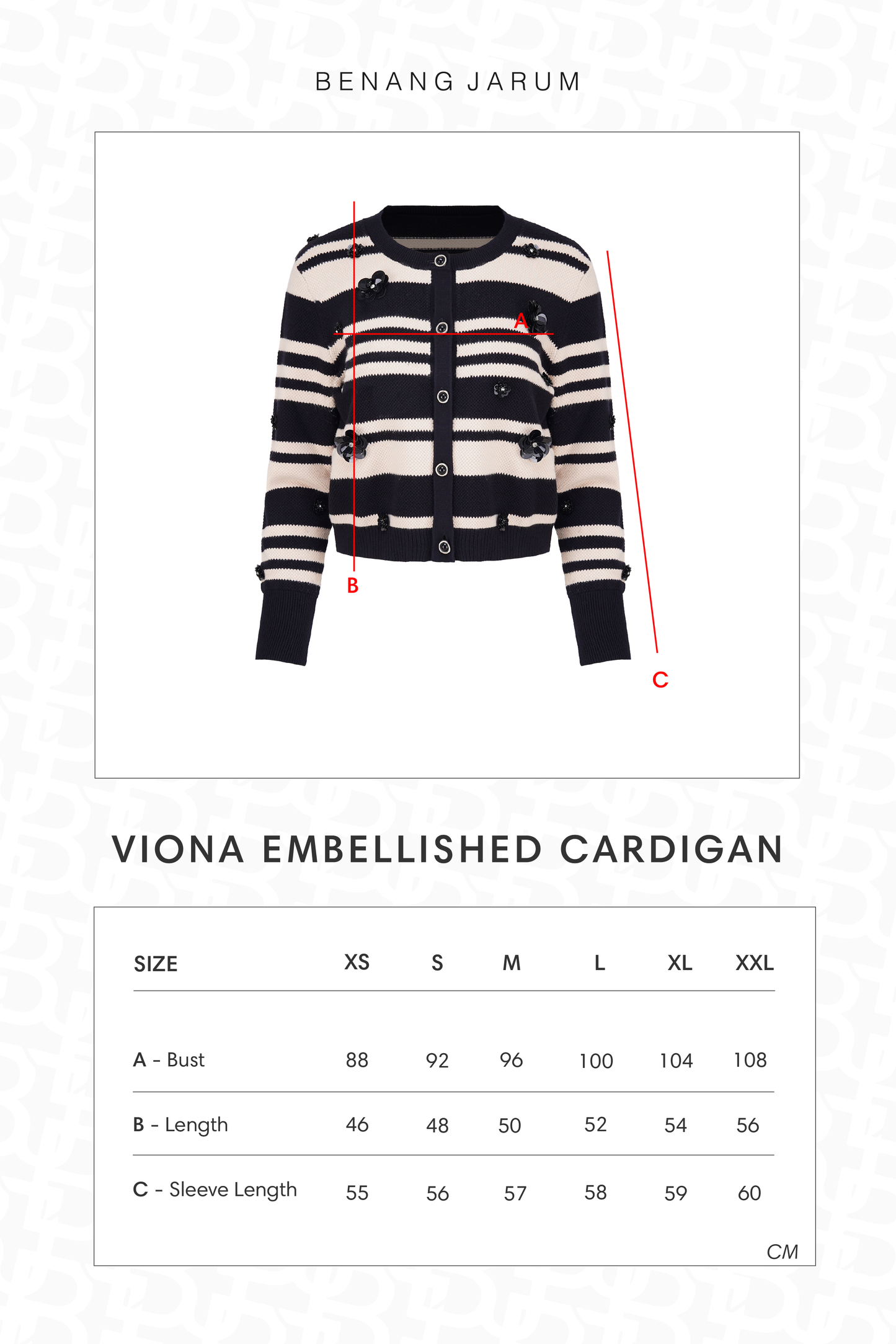 Viona Embellished Cardigan - Black/Ivory
