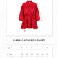 Nara Gathered Shirt - Red