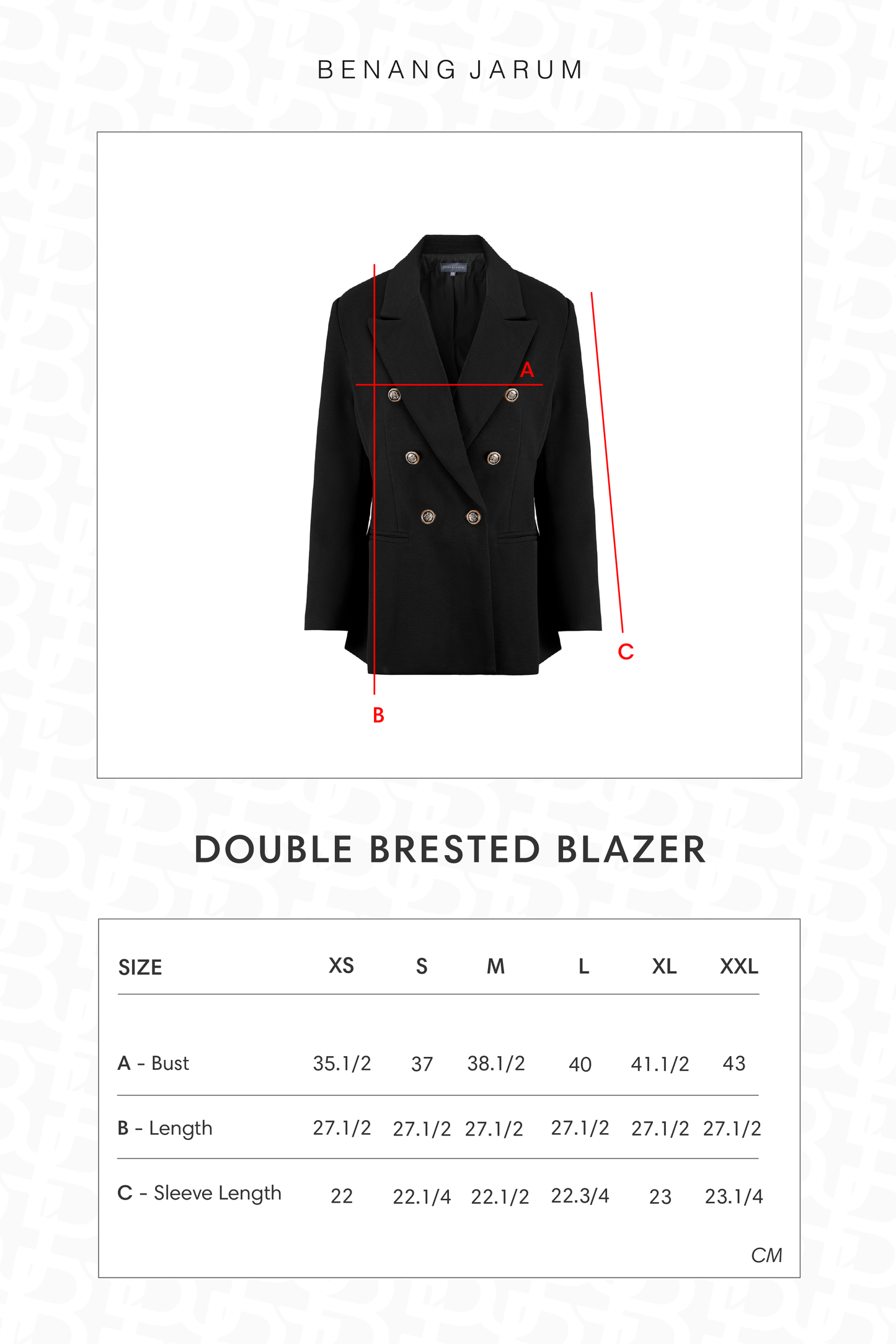 Double Brested Blazer - Black