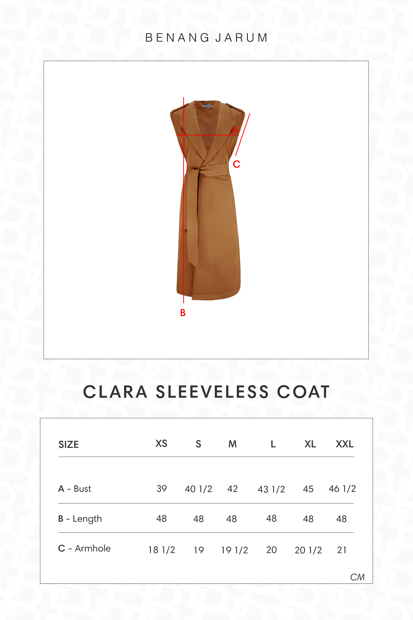 Clara Sleeveless Coat - Brown
