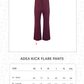 Adea Kick Flare Pants - Maroon