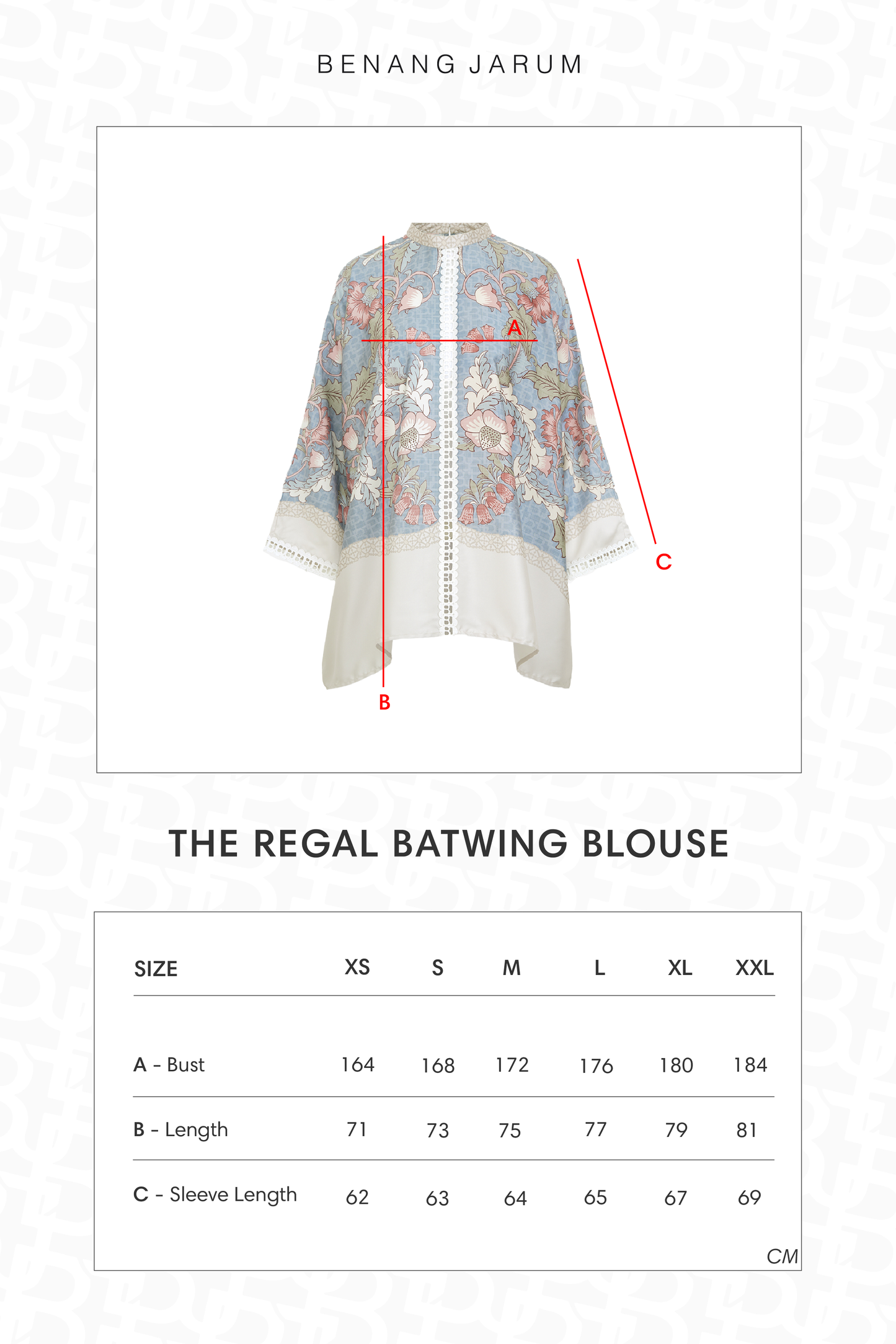 The Regal Batwing Blouse - Ciel