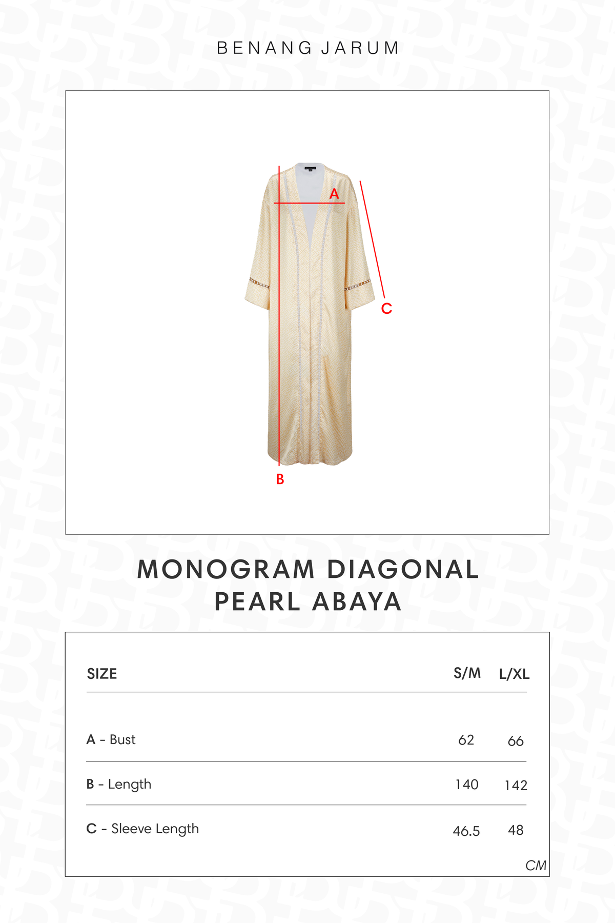 Monogram Diagonal Pearl Abaya - Yuzu