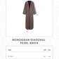 Monogram Diagonal Pearl Abaya - Black Choco