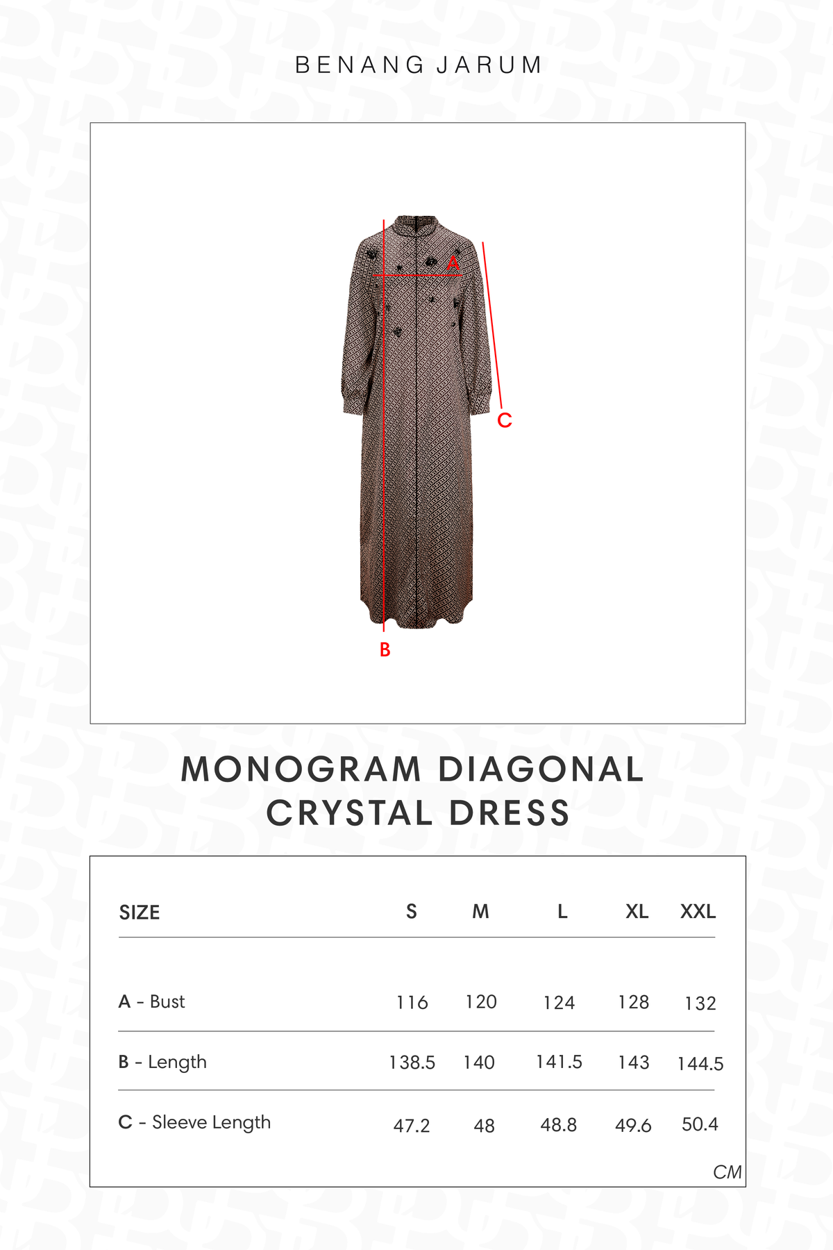 Monogram Diagonal Crystal Dress - Black Choco