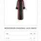 Monogram Diagonal Lace Abaya - Black Choco