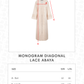 Monogram Diagonal Lace Abaya - Sand