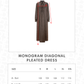 Monogram Diagonal Pleated Dress - Black Choco
