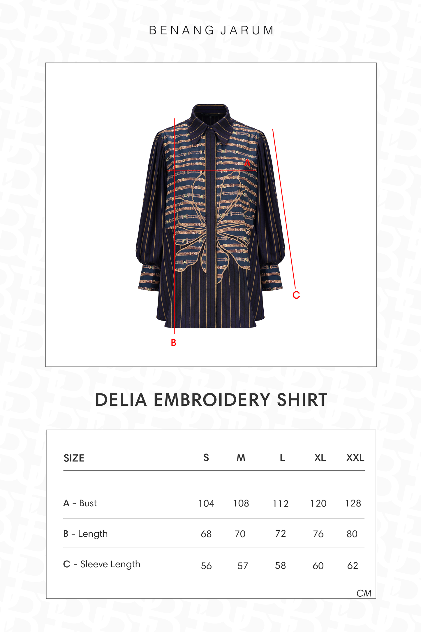 Delia Embroidery Shirt - Navy