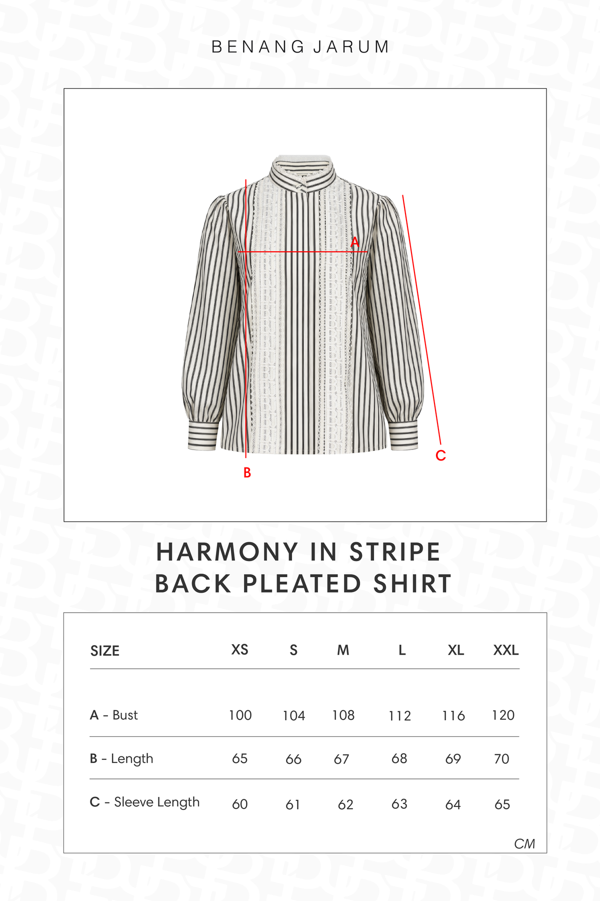 Harmony in Stripe Back Pleated Shirt - Ivory Navy
