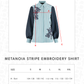 Metanoia Stripe Embroidery Shirt - Blue Morpho