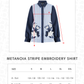 Metanoia Stripe Embroidery Shirt - Blue