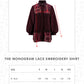 The Monogram Lace Embroidery Shirt - Berry