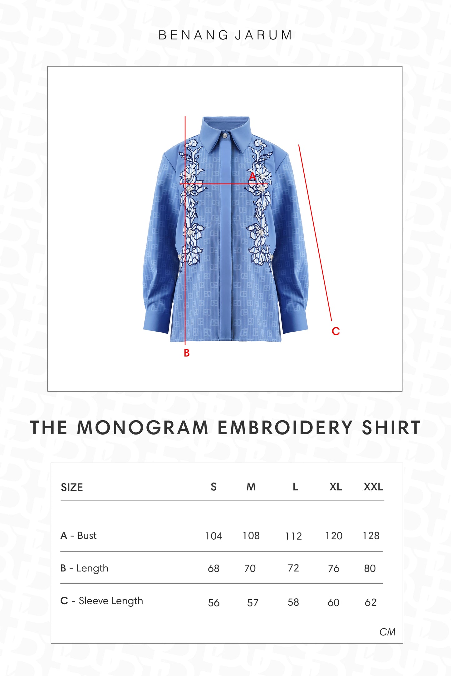 The Monogram Embroidery Shirt - Timeless Blue