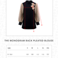 The Monogram Back Pleated Blouse - Black Choco