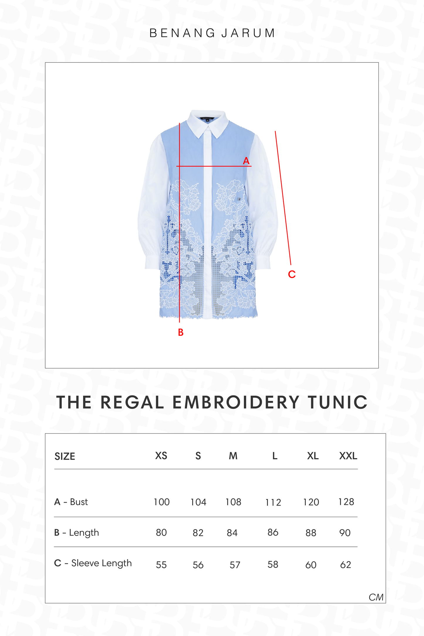 The Regal Embroidery Tunic - Ciel