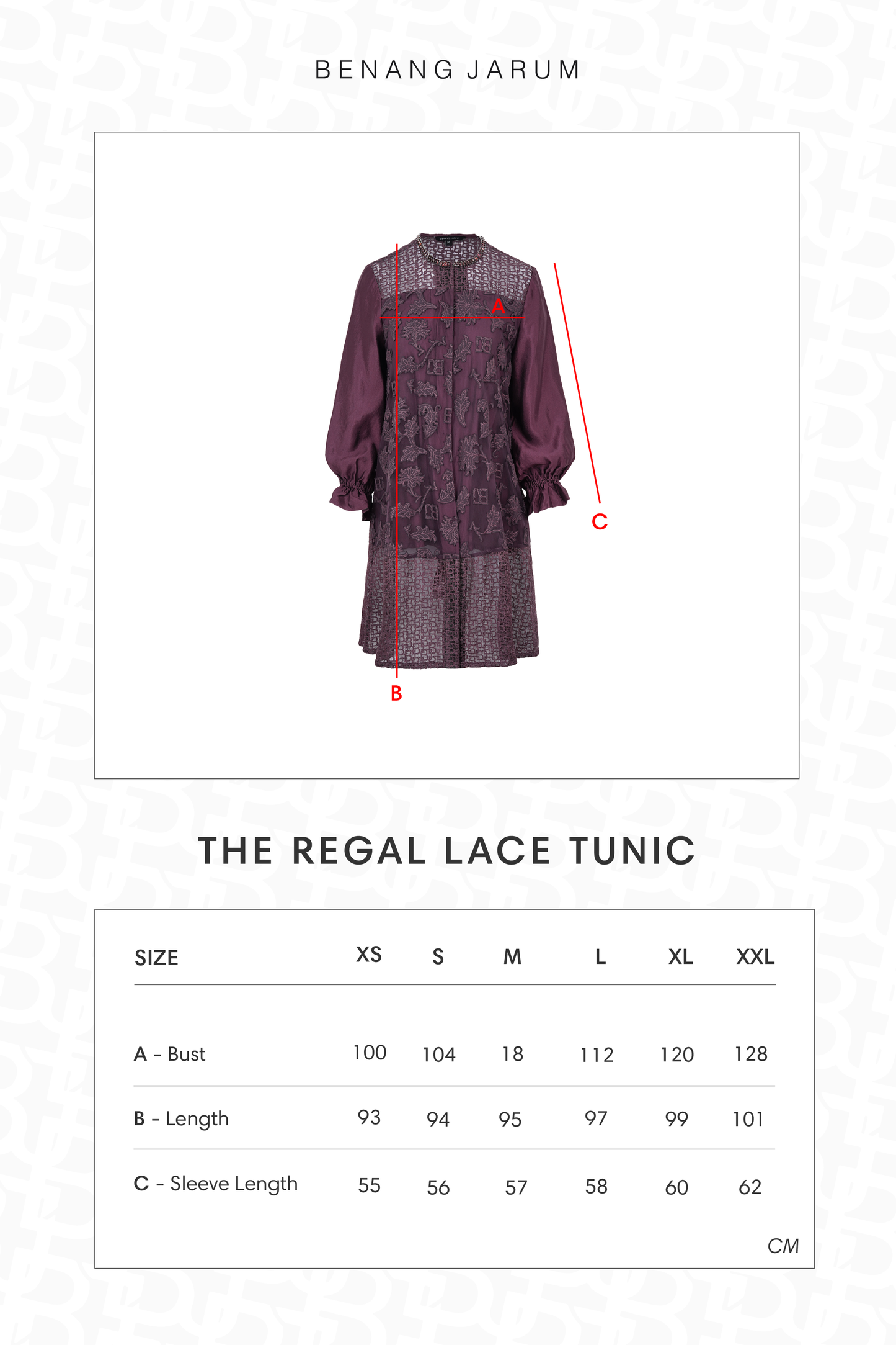 The Regal Lace Tunic - Burgundy
