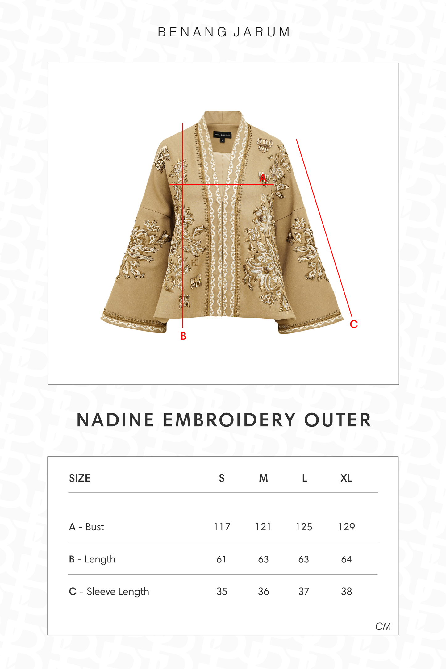 Nadine Embroidery Outer - Coffee