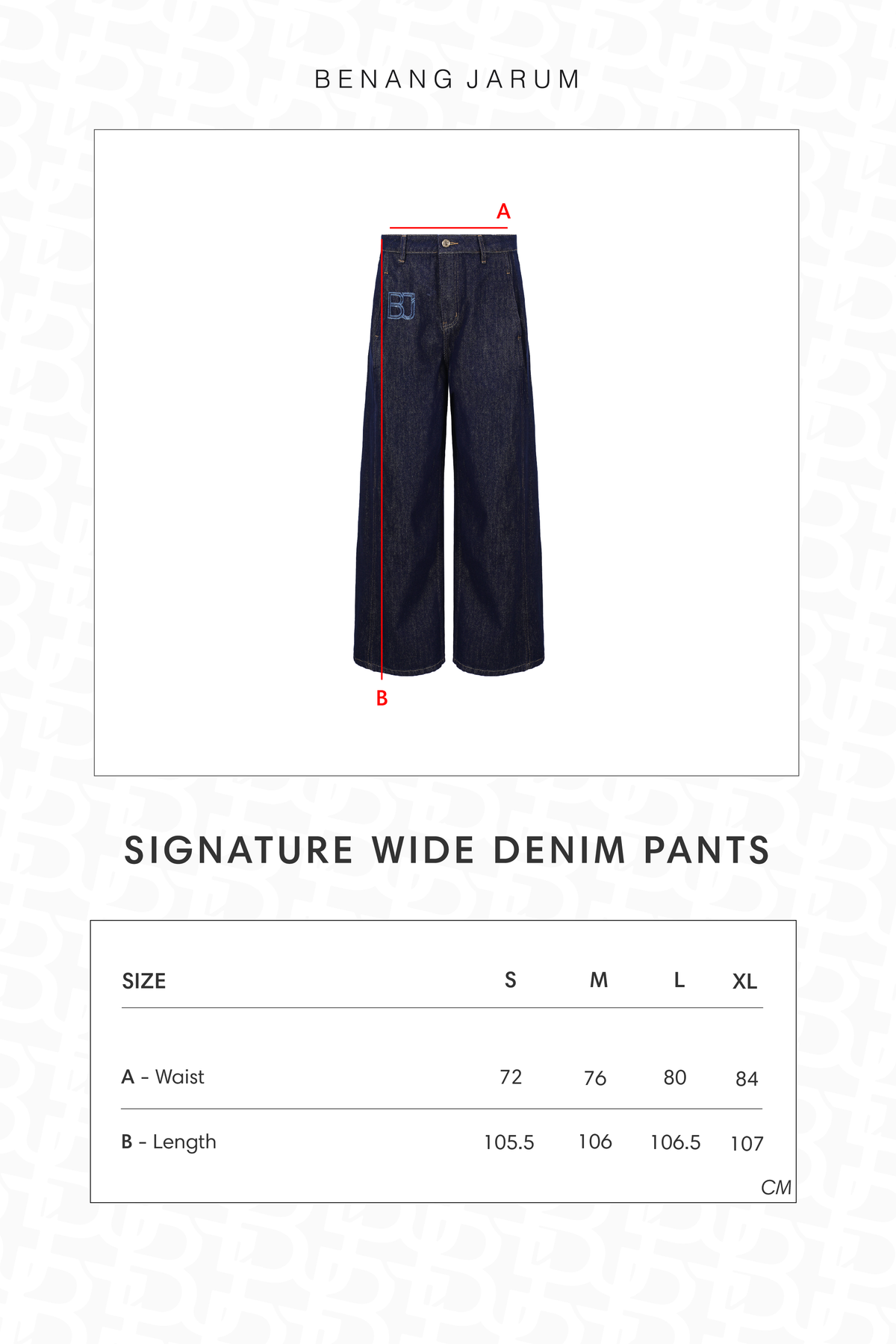 Signature Wide Denim Pants - Blue