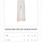 Signature Belted Denim Pants - White