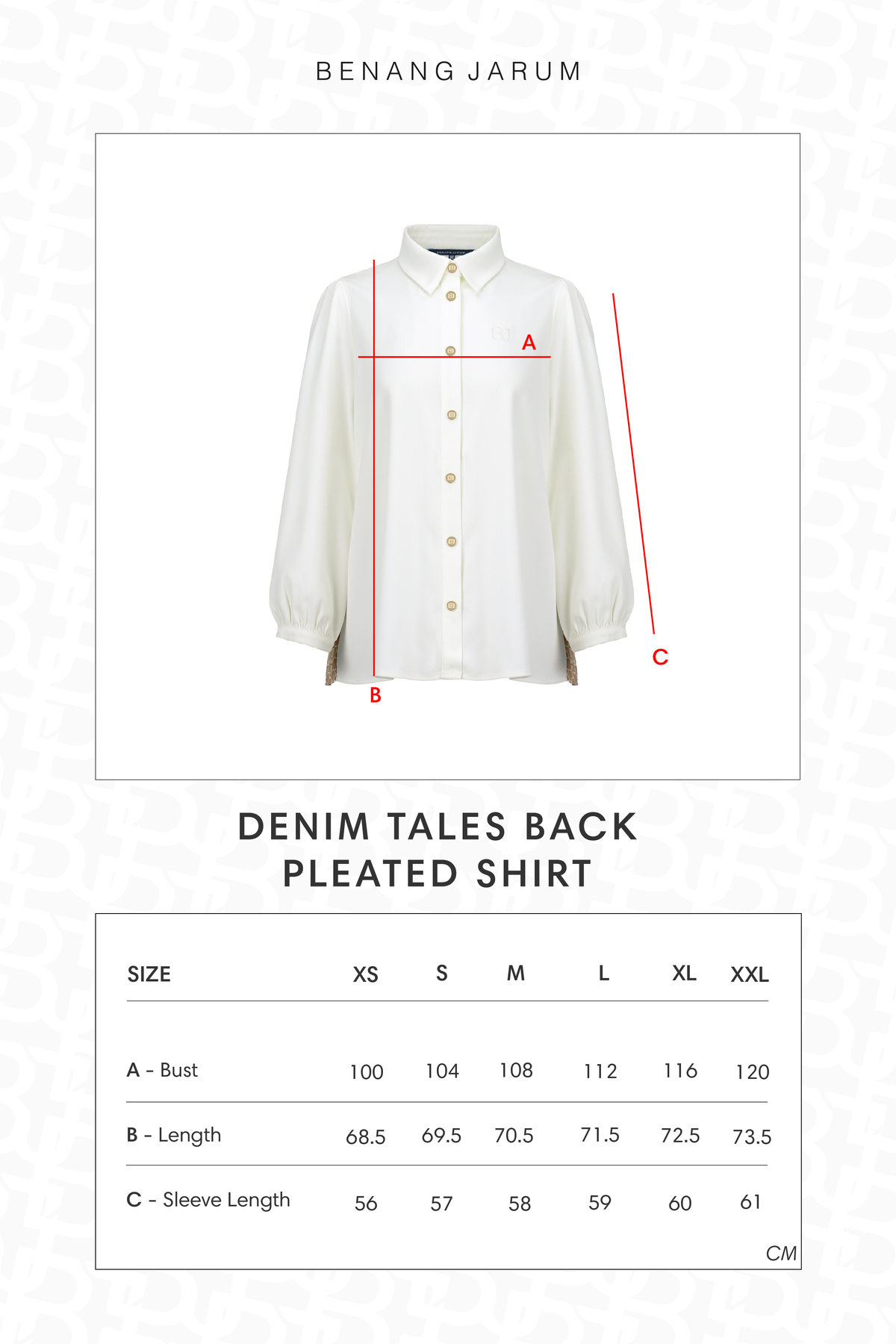 Denim Tales Back Pleated Shirt - White