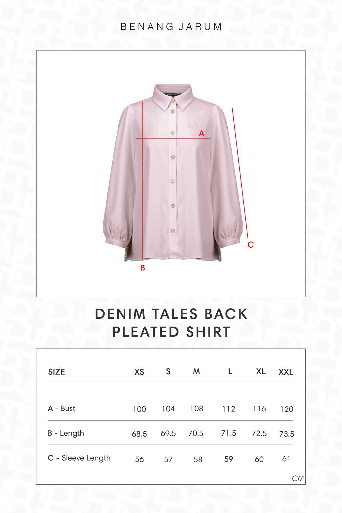 Denim Tales Back Pleated Shirt - Pink